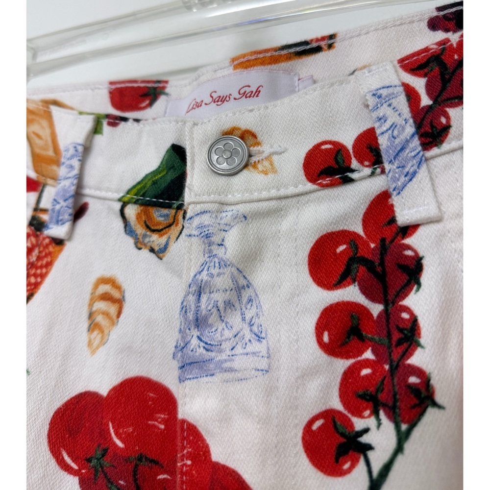 Lisa Says Gah Italian Summer Print Robyn Jeans Pants Trousers Denim Food 8 - Picture 4 of 16